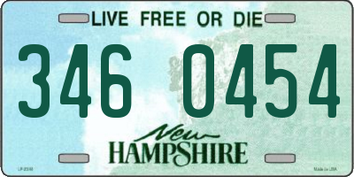 NH license plate 3460454