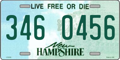 NH license plate 3460456