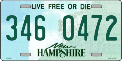 NH license plate 3460472