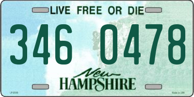 NH license plate 3460478