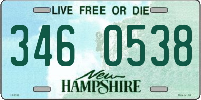 NH license plate 3460538