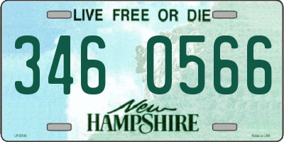 NH license plate 3460566
