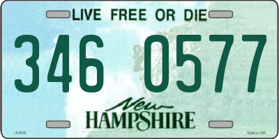NH license plate 3460577