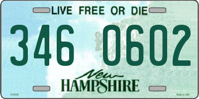 NH license plate 3460602