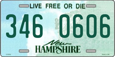 NH license plate 3460606
