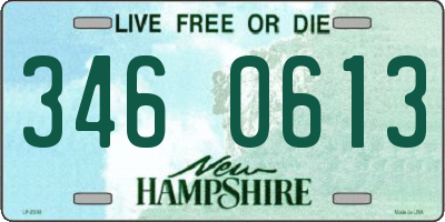 NH license plate 3460613
