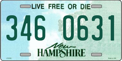 NH license plate 3460631