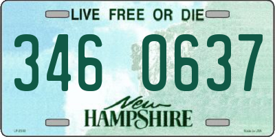 NH license plate 3460637