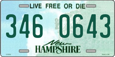 NH license plate 3460643