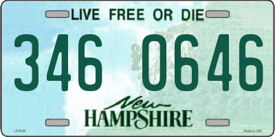 NH license plate 3460646
