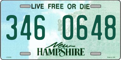 NH license plate 3460648