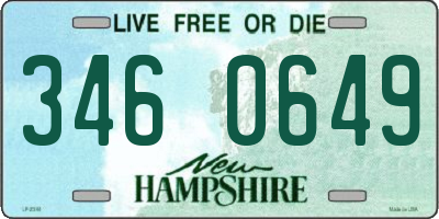 NH license plate 3460649
