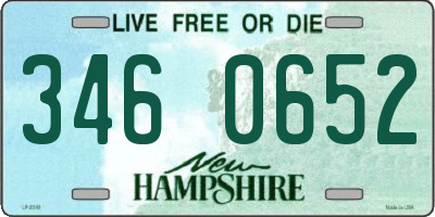 NH license plate 3460652
