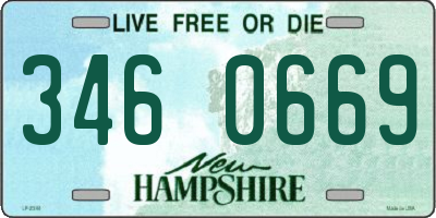 NH license plate 3460669