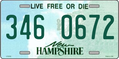 NH license plate 3460672