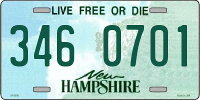 NH license plate 3460701