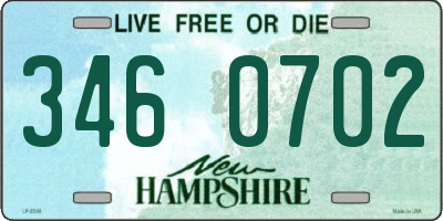 NH license plate 3460702