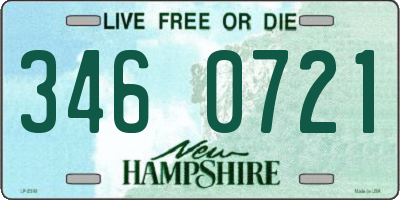 NH license plate 3460721