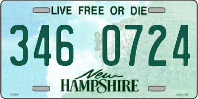 NH license plate 3460724
