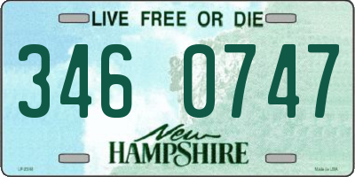 NH license plate 3460747