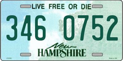 NH license plate 3460752