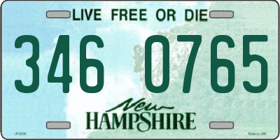 NH license plate 3460765
