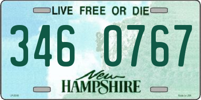 NH license plate 3460767