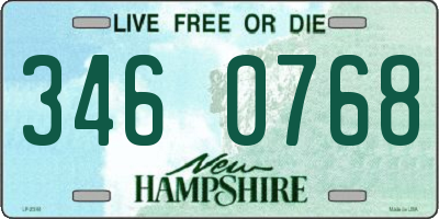 NH license plate 3460768