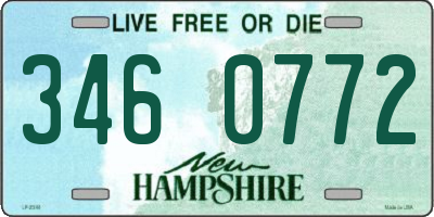 NH license plate 3460772