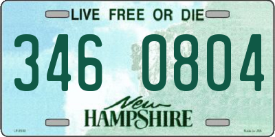 NH license plate 3460804