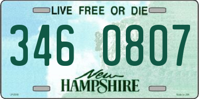 NH license plate 3460807