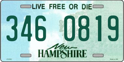 NH license plate 3460819
