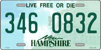 NH license plate 3460832