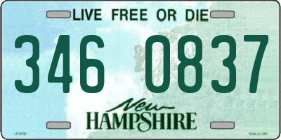 NH license plate 3460837