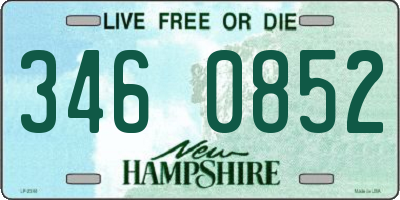 NH license plate 3460852