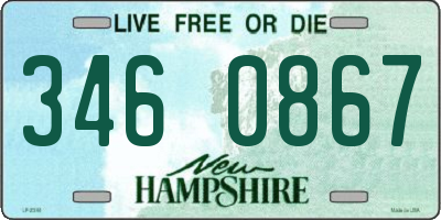 NH license plate 3460867