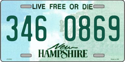 NH license plate 3460869