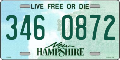 NH license plate 3460872