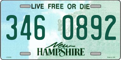 NH license plate 3460892