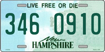 NH license plate 3460910
