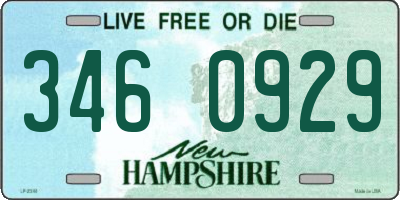 NH license plate 3460929
