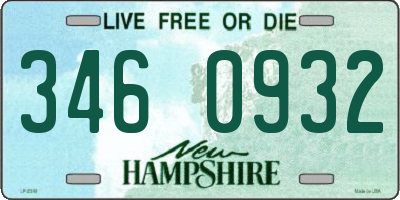 NH license plate 3460932