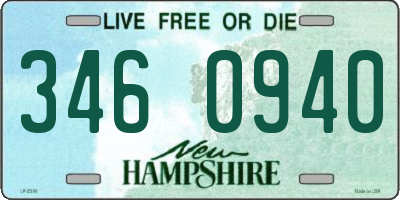 NH license plate 3460940