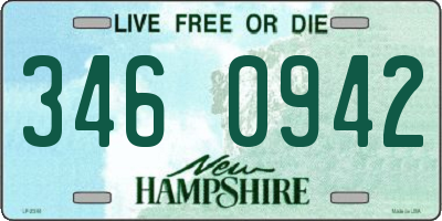 NH license plate 3460942