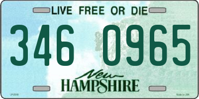 NH license plate 3460965