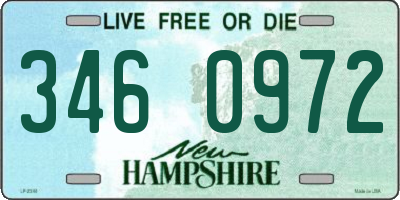 NH license plate 3460972
