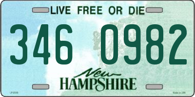 NH license plate 3460982