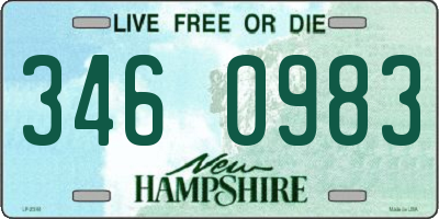 NH license plate 3460983