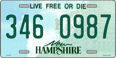 NH license plate 3460987