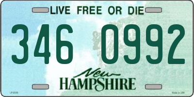 NH license plate 3460992